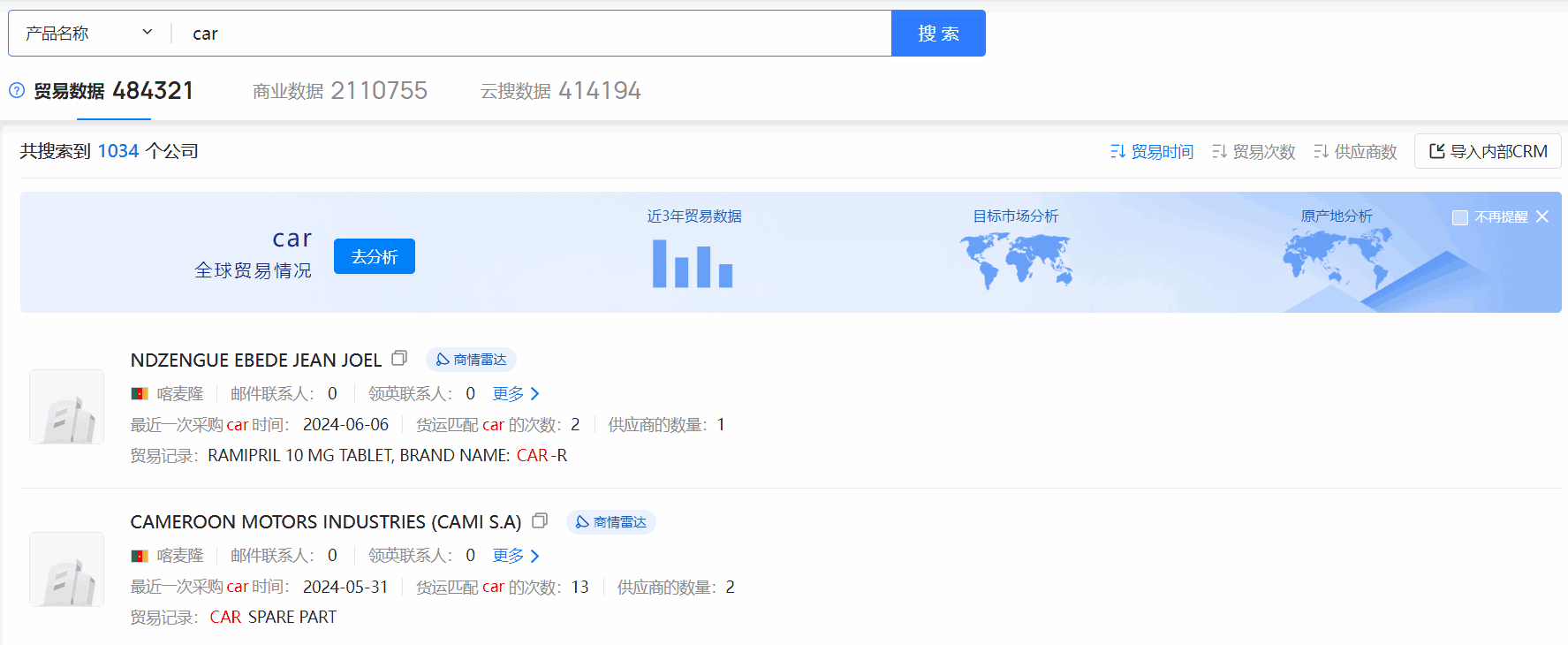 喀麦隆海关数据,海关数据,PA视讯国际海关数据
