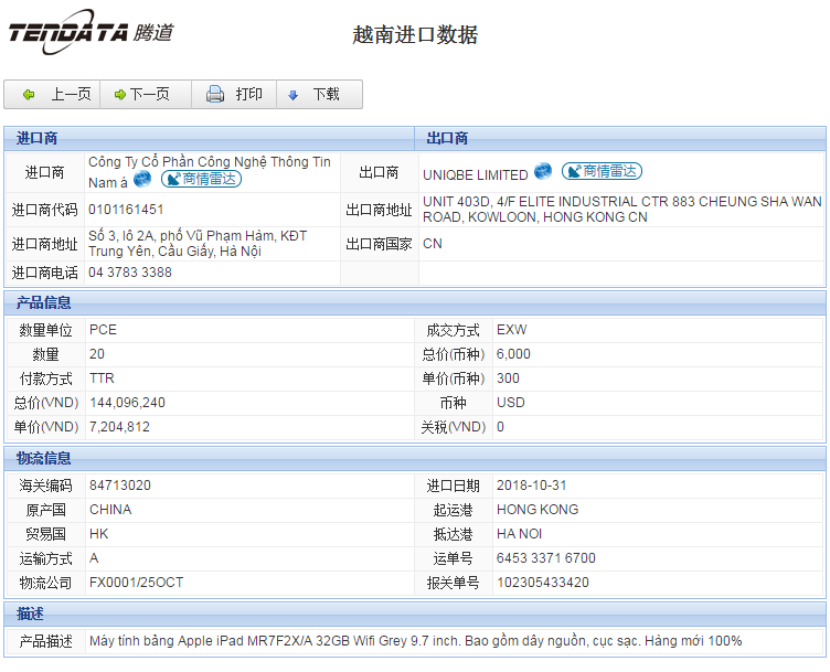海关数据,进出口数据,进口数据,PA视讯国际,贸易,越南